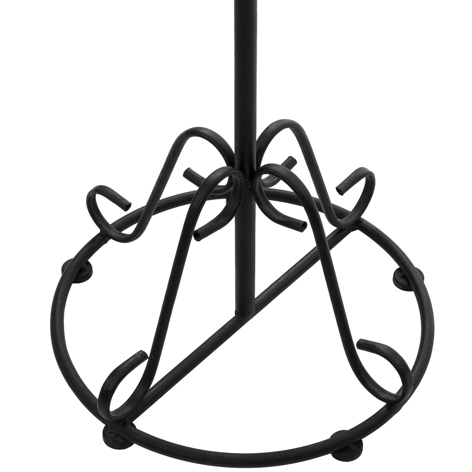 Mygift Black Metal Freestanding Scarf Holder Stand And Belt Display Organizer With 25 Rings And Spiral Design, Decorative Shawl